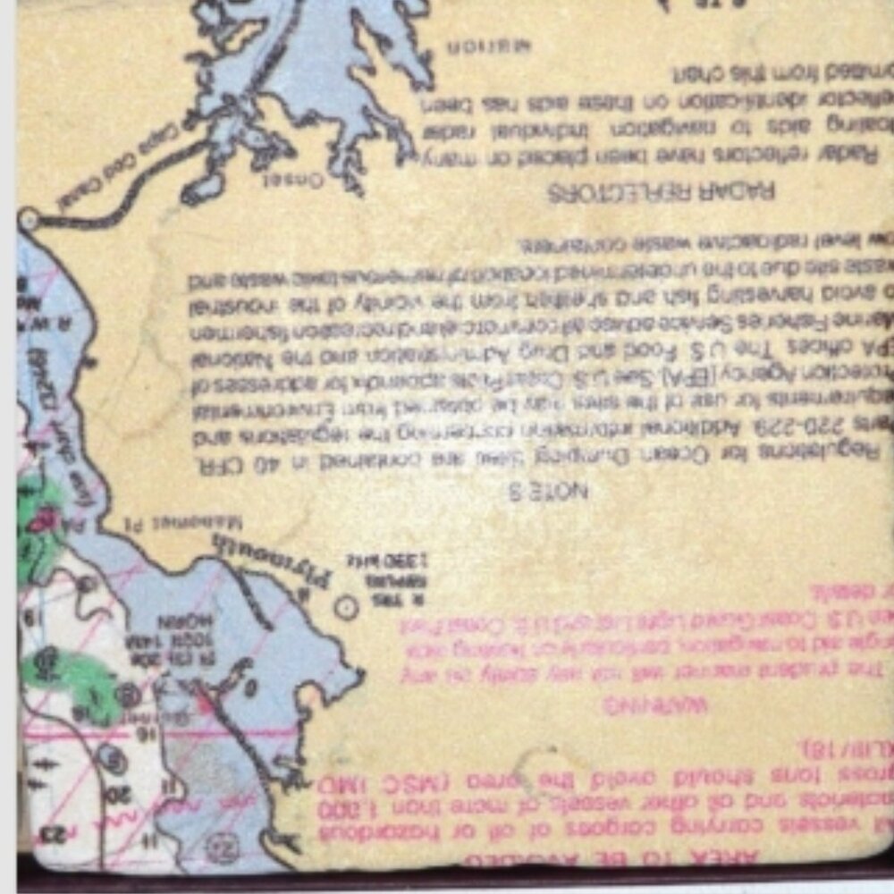 Set Of 4 Coasters Boxed Imported Marble Cape Cod Nantucket Martha's Vineyard - Picture 3 of 9